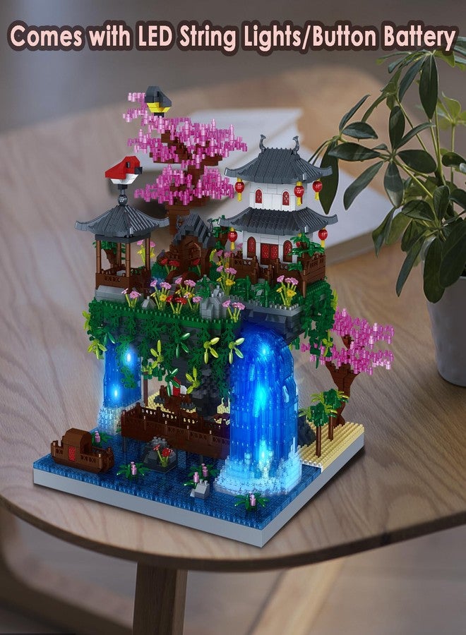 Kitoyz Cherry Blossom Bonsai Tree Building Set, Chinese Architecture of Peach Blossom Micro Mini Building Blocks Set, Japanese Sakura Tree House Building Kit, for Kids Adults (3220 PCS) - Image 5
